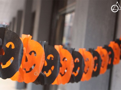 Dây banner treo Halloween bằng giấy các kiểu dài 3m BANER-HLW-02
